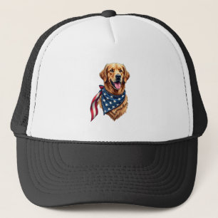Golden Retriever Americana Vintage graviertes T-Sh Truckerkappe