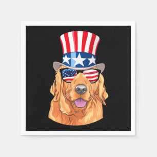 Golden retriever Amerika 4. von Flagge Julis USA Serviette