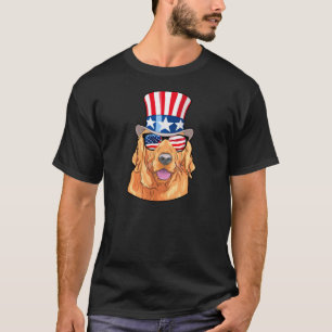 Golden retriever Amerika 4. von Flagge Julis USA T-Shirt