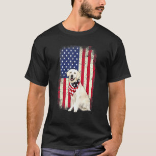 Golden Retriever Amerikanische Flagge 4. Juli T-Shirt