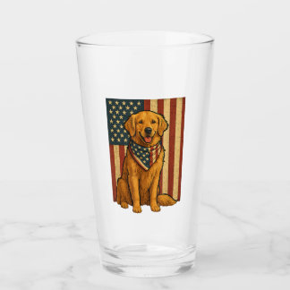 Golden Retriever Amerikanische Flagge Glas