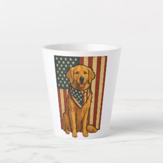 Golden Retriever Amerikanische Flagge Milchtasse