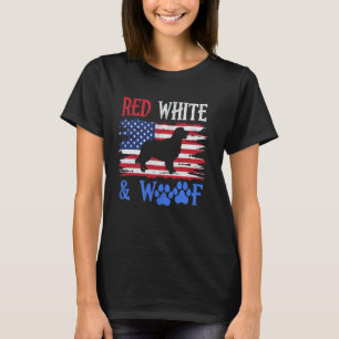 Golden Retriever Amerikanische Flagge USA Rot Weiß T-Shirt