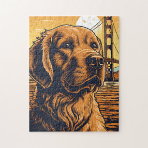 Golden-Retriever an der Golden Gate Bridge Puzzle