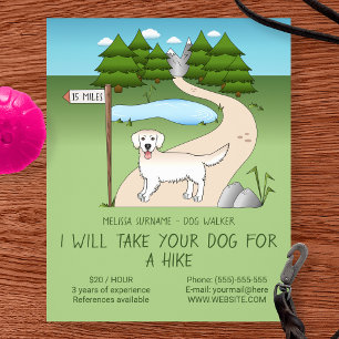 Golden Retriever an einem Wanderweg - Hundeausführ Flyer
