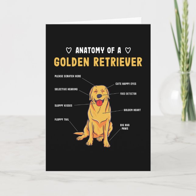 Golden Retriever Anatomie Funny Dog Geschenk Karte (Vorderseite)