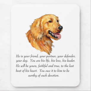 Golden Retriever Andenken Mousepad