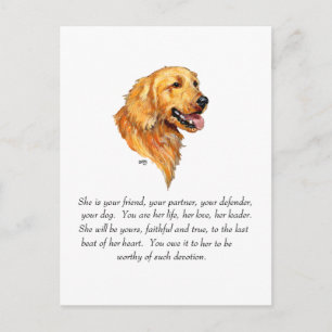 Golden Retriever Andenken Postkarte