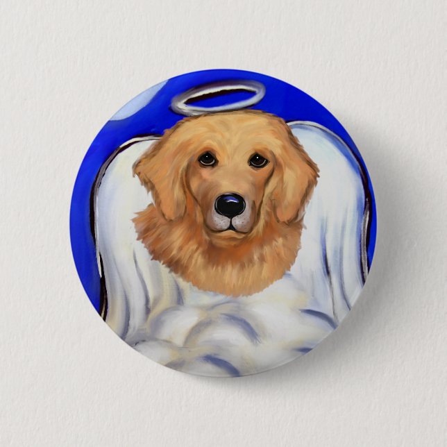 Golden Retriever Angel Button (Vorderseite)