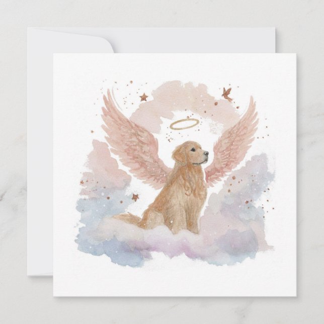 Golden Retriever Angel Card Dankeskarte (Vorderseite)