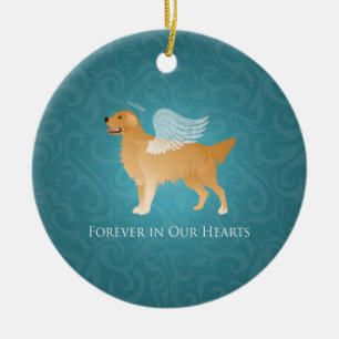 Golden Retriever Angel Dog - Memorial für Haustier Keramik Ornament