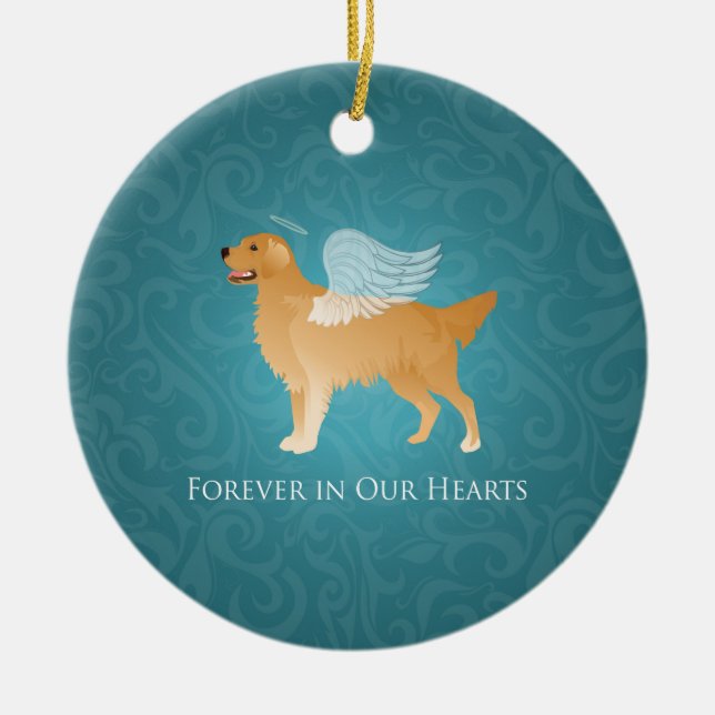 Golden Retriever Angel Dog - Memorial für Haustier Keramik Ornament (Vorne)