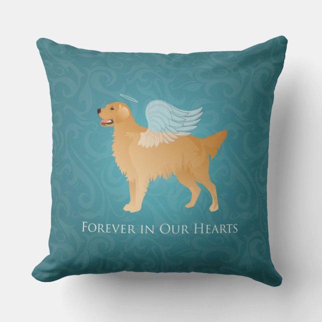 Golden Retriever Angel Dog - Memorial für Haustier Kissen (Vorderseite)