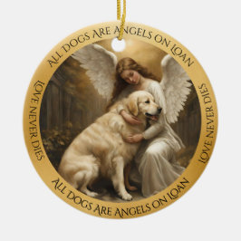 Golden Retriever Angel Gedenkstätte Keramik Ornament
