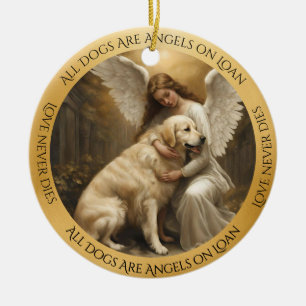 Golden Retriever Angel Gedenkstätte Keramik Ornament