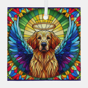 Golden Retriever Angel Glass Suncatcher Ornament Aus Glas