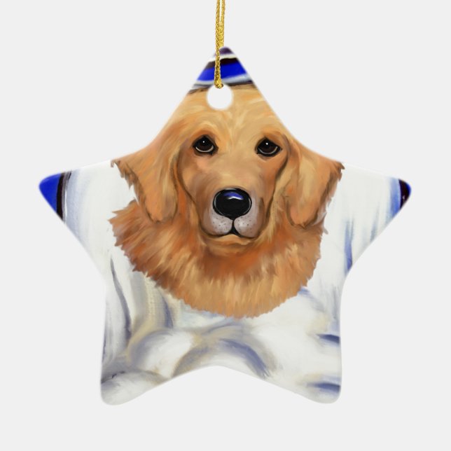 Golden Retriever Angel Keramik Ornament (Vorne)
