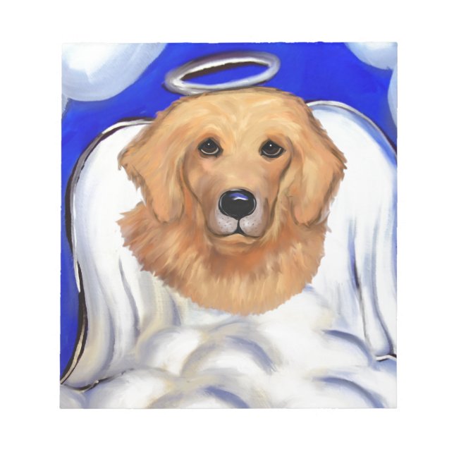 Golden Retriever Angel Notizblock (Vorderseite)