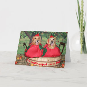 Golden retriever-Apfel-Lehrer danken Ihnen Dankeskarte