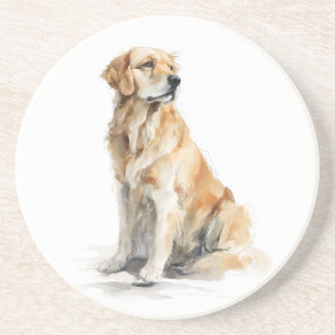 Golden Retriever Aquarellkunst Getränkeuntersetzer