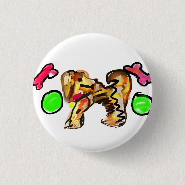 Golden retriever art button (Vorderseite)