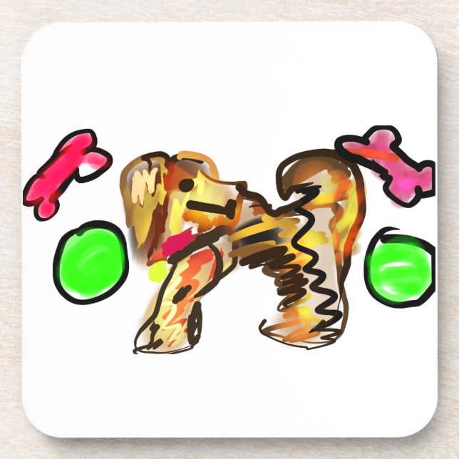 Golden retriever art getränkeuntersetzer (Vorderseite)