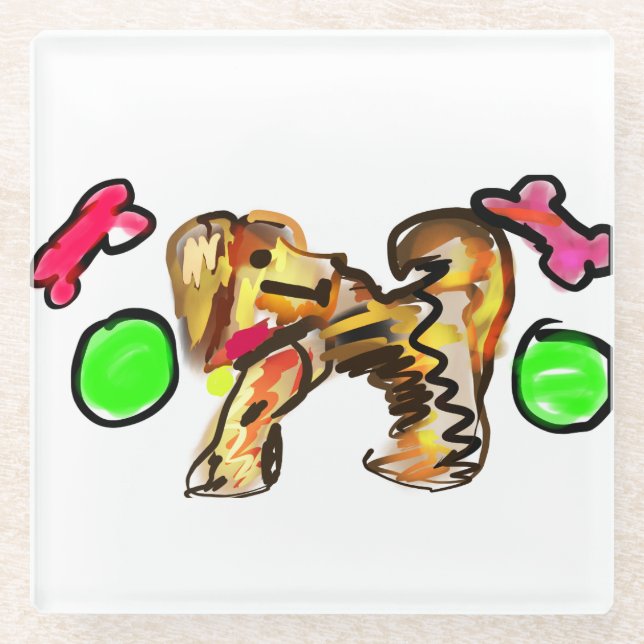 Golden retriever art glasuntersetzer (Vorderseite)