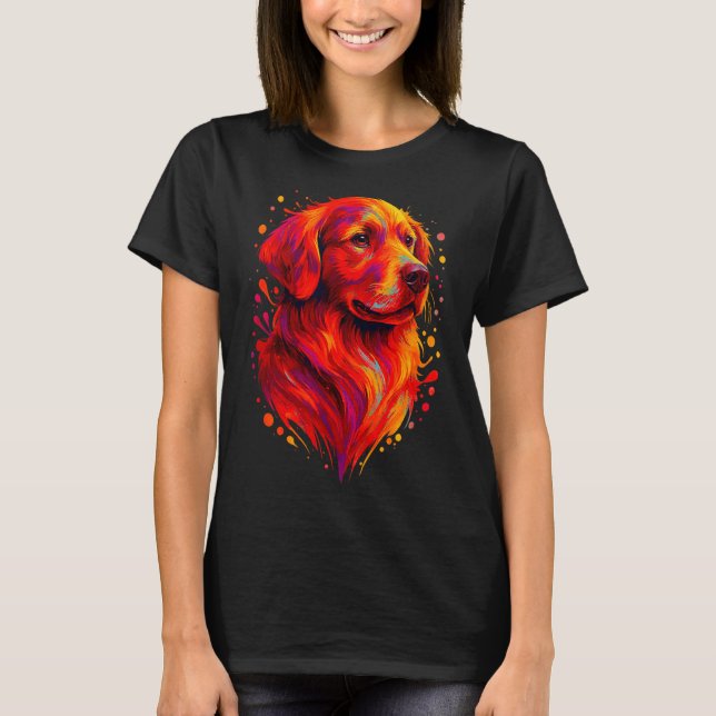 Golden Retriever Art Rtrait For Dog Owners  T-Shirt (Vorderseite)