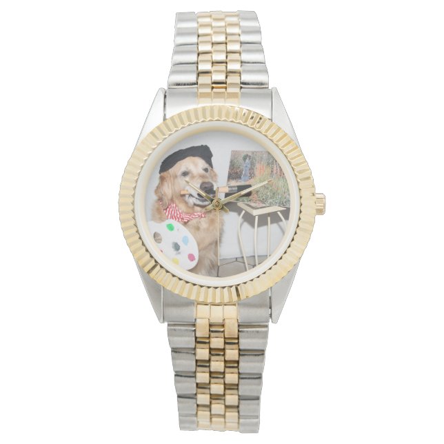 Golden Retriever Artist Armbanduhr (Vorderseite)