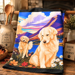 GOLDEN RETRIEVER • ArtMuse Journey Geschirrtuch