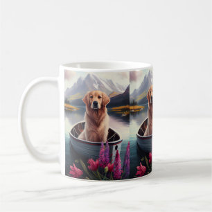 Golden Retriever auf dem Paddle: Ein Landschaftlic Kaffeetasse