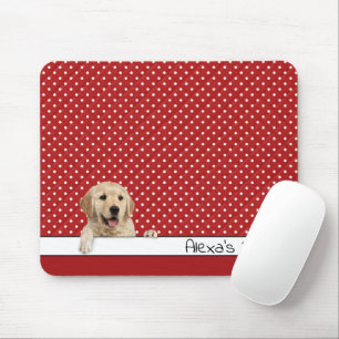 Golden Retriever auf Polka Dots Mousepad
