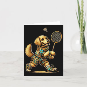 Golden Retriever Badminton Player Shuttle Karte