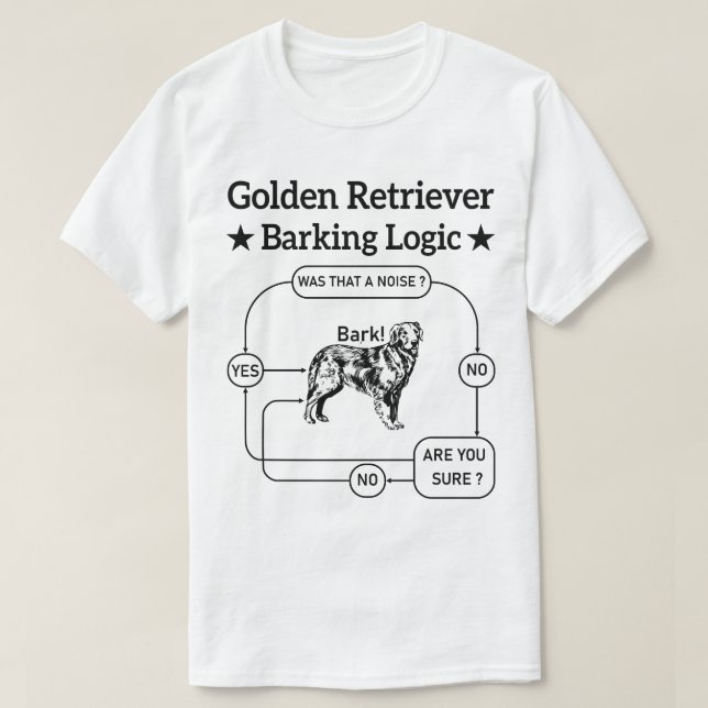 Golden Retriever Barken Logic Funny Dog Sarcastic T-Shirt (Design vorne)