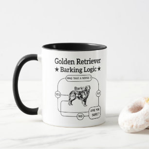 Golden Retriever Barken Logic Funny Dog Sarcastic Tasse