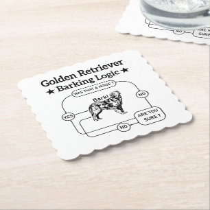 Golden Retriever Barken Logic Funny Dog Sarcastic Untersetzer