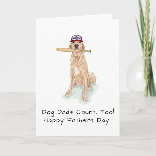 Golden Retriever Baseball Watercolor Fathday Karte (Vorderseite)