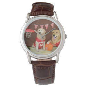 Golden Retriever Basketball Game Armbanduhr