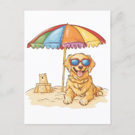 Golden Retriever Beach Dog Feiertagspostkarte