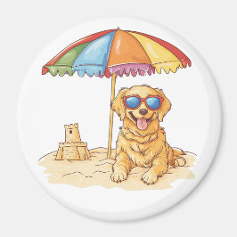 Golden Retriever Beach Dog Magnet