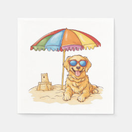 Golden Retriever Beach Dog Serviette