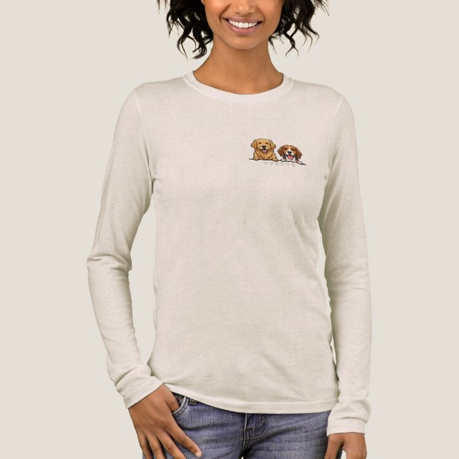 Golden Retriever & Beagle Best Friends pocket size Tri-Blend Shirt (Vorderseite)