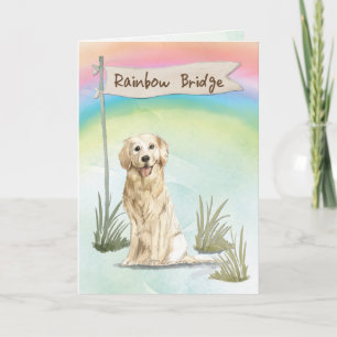 Golden Retriever Beileid über Regenbogenbrücke Karte