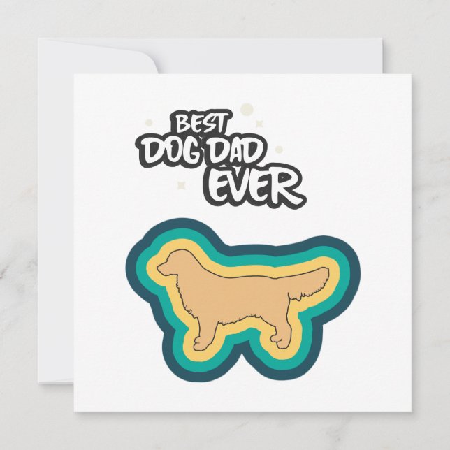 Golden Retriever Best Dog Vater je I Woof You Karte (Vorderseite)