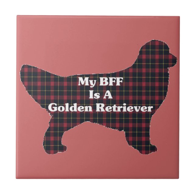 Golden Retriever BESTE FREUNDIN Fliese (Vorderseite)