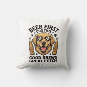 Golden Retriever Bier-Shirt Lustiger Hunde-Liebhab Kissen