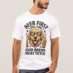 Golden Retriever Bier-Shirt Lustiger Hunde-Liebhab T-Shirt