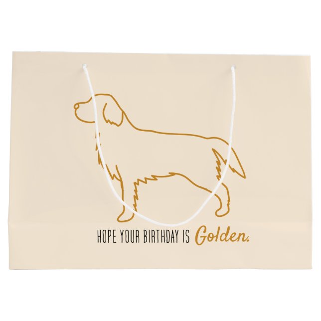 Golden Retriever Birthday Bag Große Geschenktüte (Rückseite)