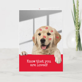 Golden Retriever Birthday Lipstick Kisses Karte