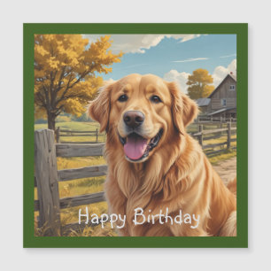 Golden Retriever Birthday Magnetic Card Magnetkarte